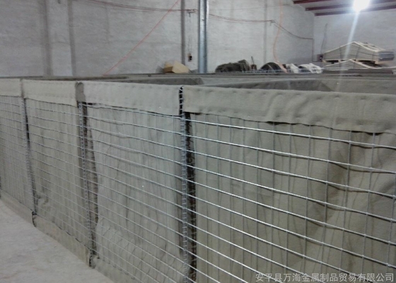 alambre plegable Mesh Container Fencing Galvanized de la pared de la ráfaga de la barrera de 80x80m m Hesco